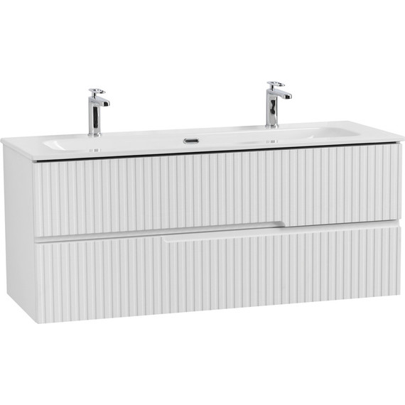 Тумба подвесная с раковиной Cezares DUET-N-1200-2C-SO-FBS-P 120 см (раковина CZR-8073-120-1-2) ясень белый софт фото 2