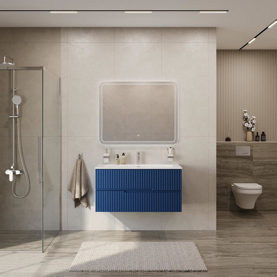 Тумба подвесная с раковиной Cezares DUET-N-1000-2C-SO-SPF-P 100 см (раковина CZR-8073-100) sapfiro фото 9