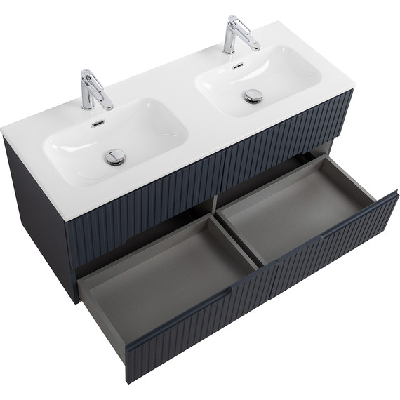 Тумба подвесная с раковиной Cezares DUET-N-1200-4C-SO-2-GR-P 120 см (раковина CZR-8073-120-2) grafito фото 3