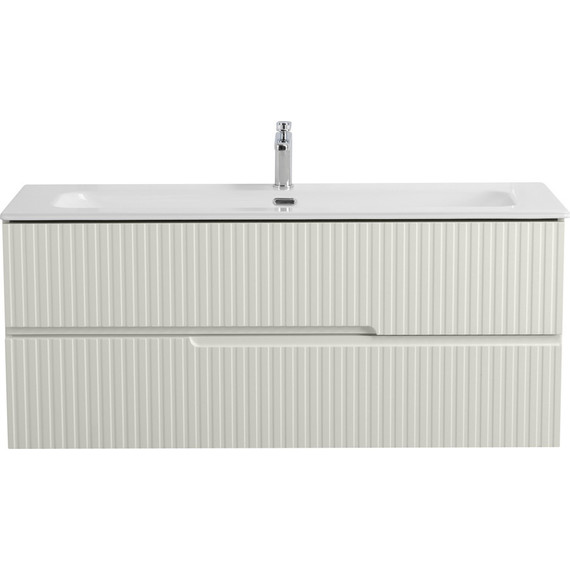 Тумба подвесная с раковиной Cezares DUET-N-1200-2C-SO-AS-P 120 см (раковина CZR-8073-120) альпака брашированная фото 