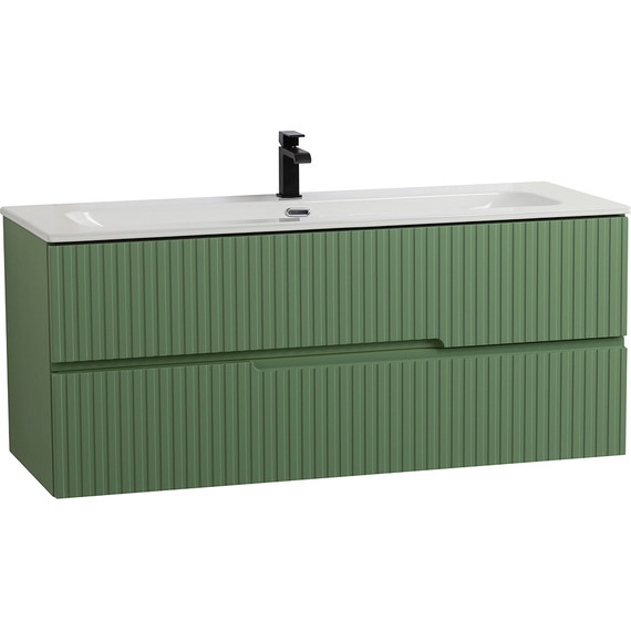 Тумба подвесная с раковиной Cezares DUET-N-1200-2C-SO-PS-P 120 см (раковина CZR-8073-120) фисташковый софт фото 2