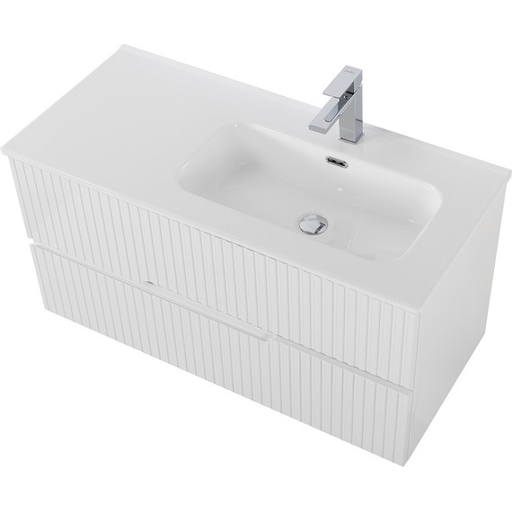 Тумба подвесная с раковиной Cezares DUET-N-1000-2C-SO-BL-R 100 см (раковина CZR-8095-100-R) bianco lucido - 4 Тумба подвесная с раковиной Cezares DUET-N-1000-2C-SO-BL-R 100 см (раковина CZR-8095-100-R) bianco lucido фото 4