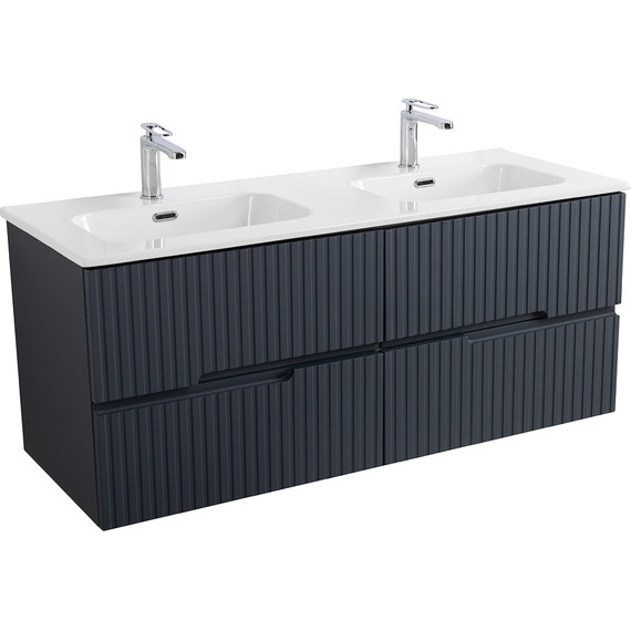 Тумба подвесная с раковиной Cezares DUET-N-1200-4C-SO-2-GR-P 120 см (раковина CZR-8095-120-2) grafito фото 2