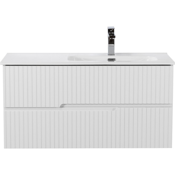 Тумба подвесная с раковиной Cezares DUET-N-1000-2C-SO-BL-R 100 см (раковина CZR-8095-100-R) bianco lucido фото 