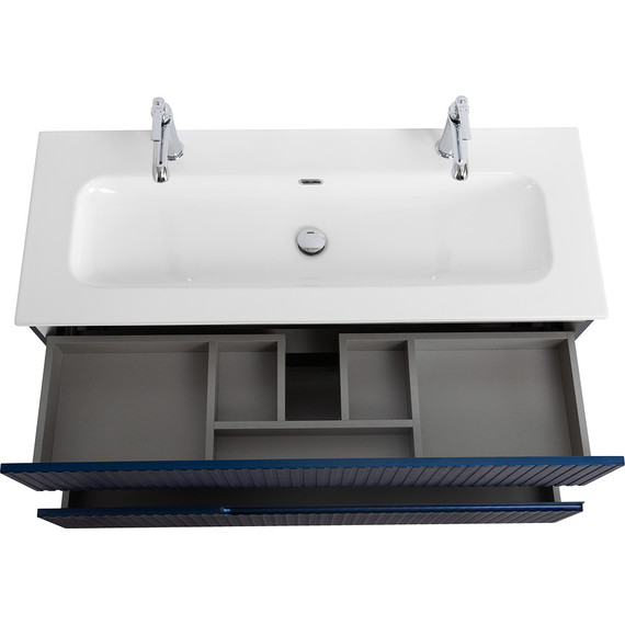 Тумба подвесная с раковиной Cezares DUET-N-1200-2C-SO-SPF-P 120 см (раковина CZR-8073-120-1-2) sapfiro фото 4