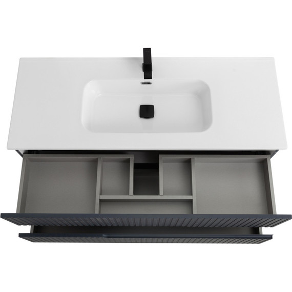 Тумба подвесная с раковиной Cezares DUET-N-1200-2C-SO-GR-P 120 см (раковина CZR-8095-120) grafito фото 4
