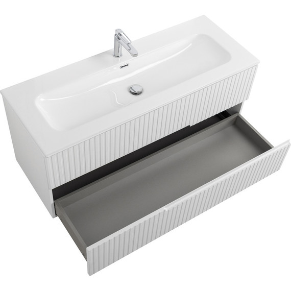 Тумба подвесная с раковиной Cezares DUET-N-1200-2C-SO-FBS-P 120 см (раковина CZR-8073-120) ясень белый софт фото 3