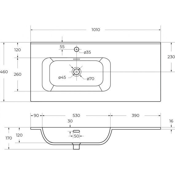 Тумба подвесная с раковиной Cezares DUET-N-1000-2C-SO-BL-L 100 см (раковина CZR-8095-100-L) bianco lucido фото 10