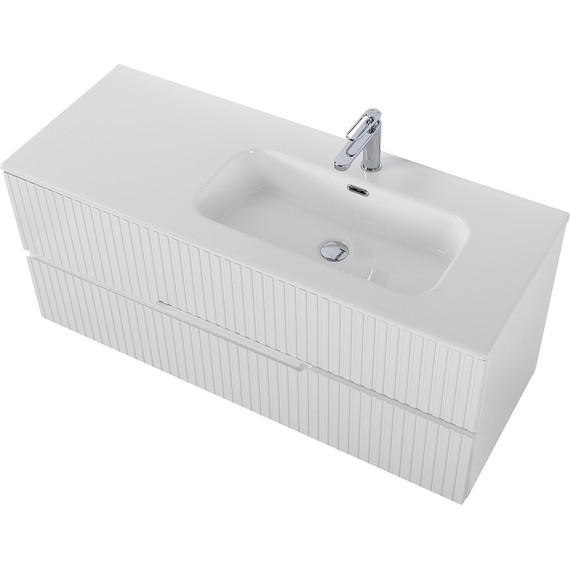 Тумба подвесная с раковиной Cezares DUET-N-1200-2C-SO-BL-R 120 см (раковина CZR-8095-120-R) bianco lucido фото 3