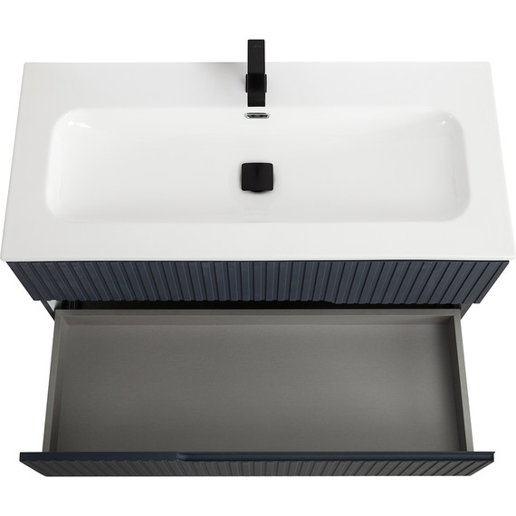 Тумба подвесная с раковиной Cezares DUET-N-1000-2C-SO-GR-P 100 см (раковина CZR-8073-100) grafito фото 6