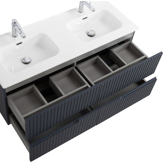 Тумба подвесная с раковиной Cezares DUET-N-1200-4C-SO-2-GR-P 120 см (раковина CZR-8095-120-2) grafito фото 5