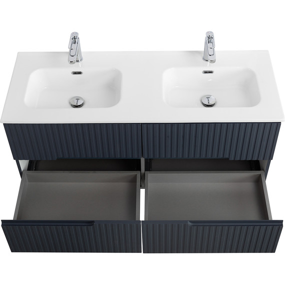 Тумба подвесная с раковиной Cezares DUET-N-1200-4C-SO-2-GR-P 120 см (раковина CZR-8095-120-2) grafito фото 6