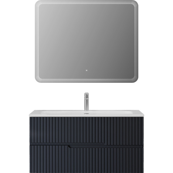 Тумба подвесная с раковиной Cezares DUET-N-1000-2C-SO-GR-P 100 см (раковина CZR-8073-100) grafito фото 9