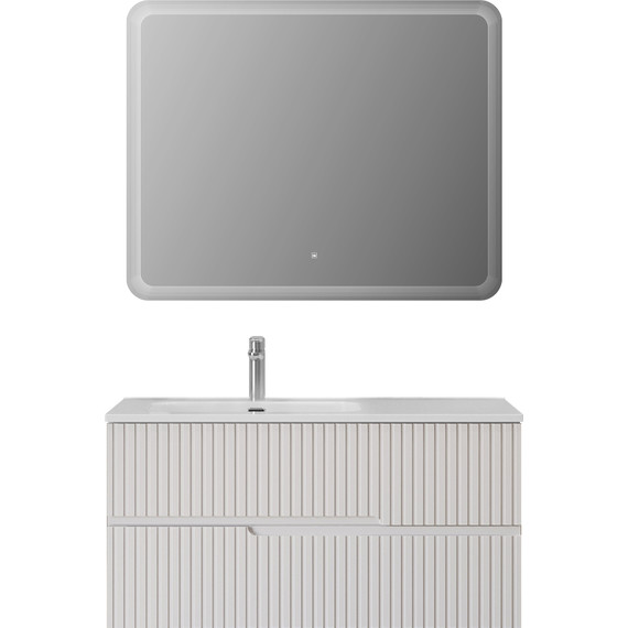 Тумба подвесная с раковиной Cezares DUET-N-1000-2C-SO-BL-L 100 см (раковина CZR-8095-100-L) bianco lucido фото 8