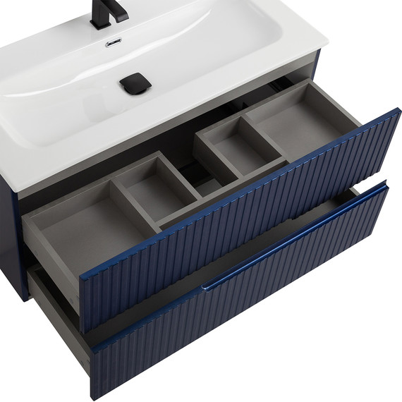 Тумба подвесная с раковиной Cezares DUET-N-1000-2C-SO-SPF-P 100 см (раковина CZR-8073-100) sapfiro фото 5