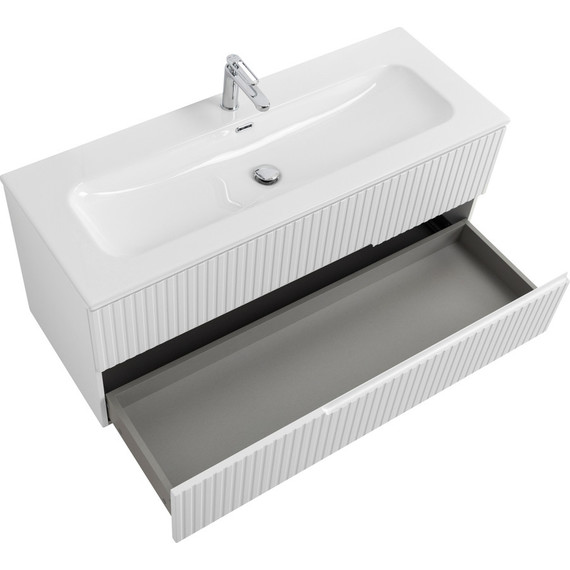 Тумба подвесная с раковиной Cezares DUET-N-1200-2C-SO-BL 120 см (раковина CZR-8073-120) bianco lucido фото 4