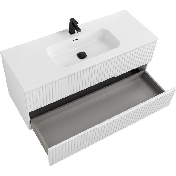 Тумба подвесная с раковиной Cezares DUET-N-1200-2C-SO-FBS-P 120 см (раковина CZR-8095-120) ясень белый софт фото 3