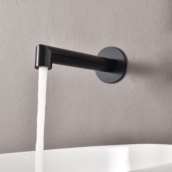 Смеситель для раковины настенный Vincea Desire VBFW-1D1MB, чёрный (со скрытой частью) - 3 Смеситель для раковины настенный Vincea Desire VBFW-1D1MB, чёрный (со скрытой частью) фото 3