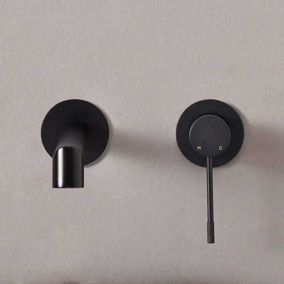 Смеситель для раковины настенный Vincea Desire VBFW-1D1MB, чёрный (со скрытой частью) - 7 Смеситель для раковины настенный Vincea Desire VBFW-1D1MB, чёрный (со скрытой частью) фото 7