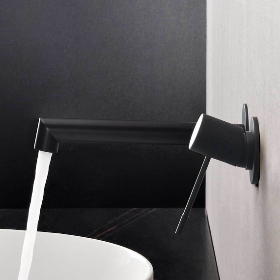 Смеситель для раковины настенный Vincea Desire VBFW-1D1MB, чёрный (со скрытой частью) - 9 Смеситель для раковины настенный Vincea Desire VBFW-1D1MB, чёрный (со скрытой частью) фото 9