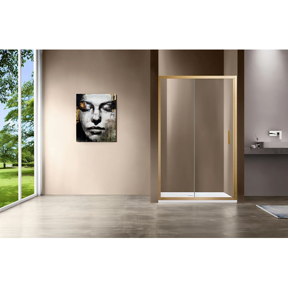 Душевая дверь Vincea Garda 150 см VDS-1G150CLG, брашированное золото/прозрачное фото 2