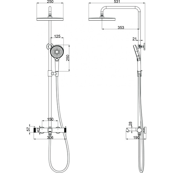 Душевая система для ванны Vincea Rim VSFS-2RM1CH - 4 Душевая система для ванны Vincea Rim VSFS-2RM1CH фото 4