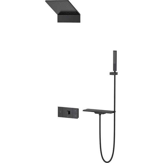 Душевая система для ванны с термостатом Vincea Futura VSFW-2F110TMB, чёрный - 6 Душевая система для ванны с термостатом Vincea Futura VSFW-2F110TMB, чёрный фото 6