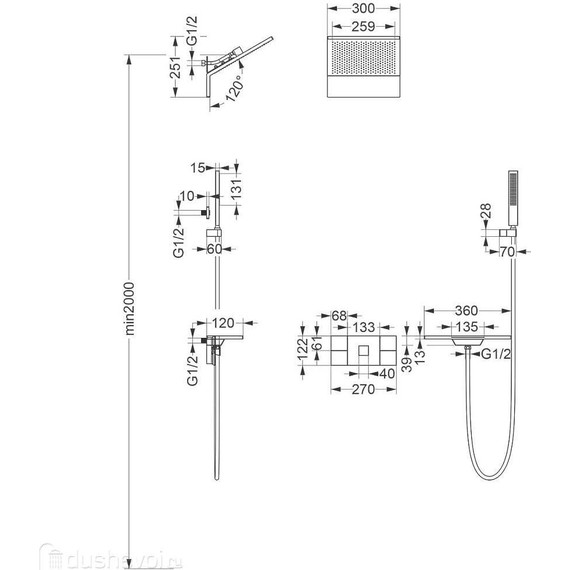 Верхний душ Vincea 300x300 мм VSHD-2F11CH фото 2