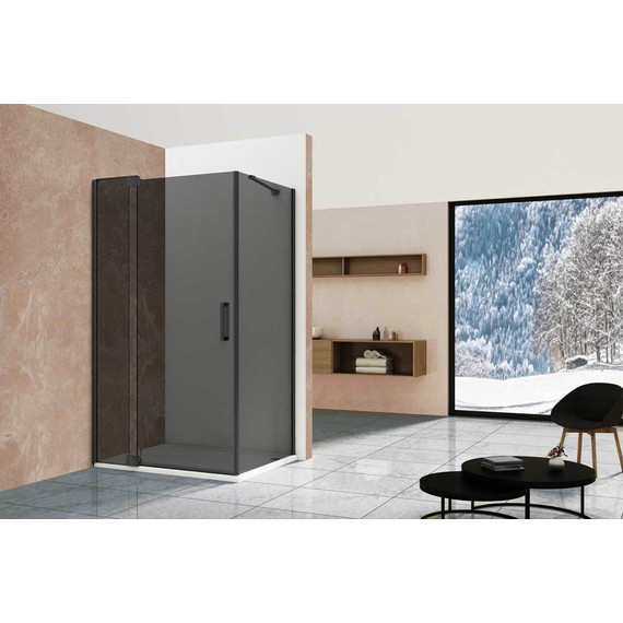 Душевое ограждение Vincea Extra 80-90x90 см VSR-1E809090CGB (стекло 8 мм), черный/тонированное фото 2