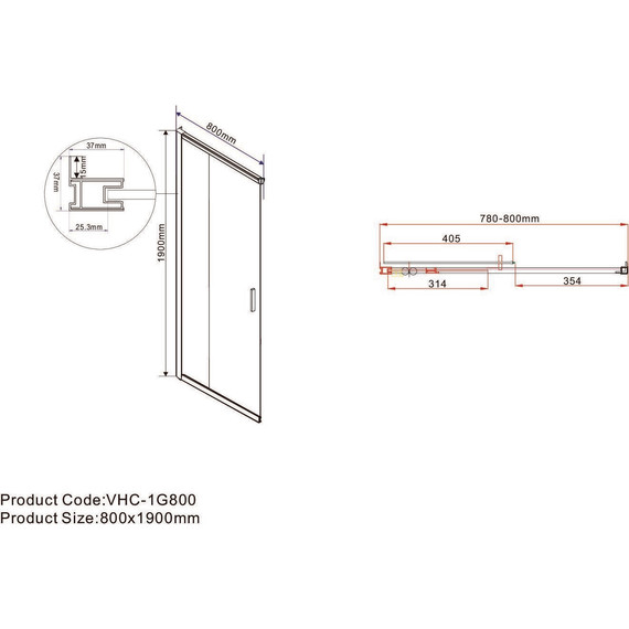 Душевое ограждение Vincea Garda 120x80 см VSS-1G8012CLG, брашированное золото/прозрачное фото 7