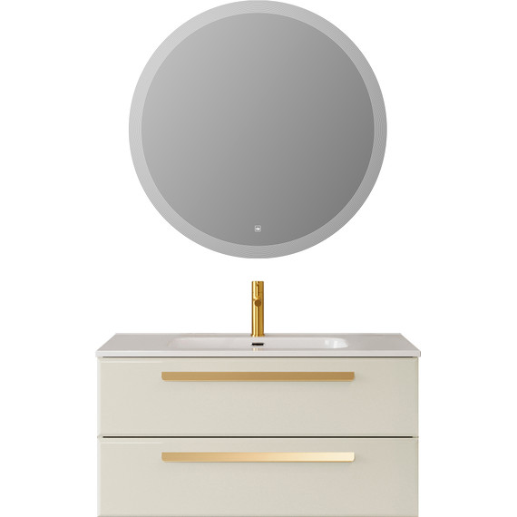 Тумба подвесная с раковиной Cezares ECO-CER-N-1000-2C-SO-AS-P 100 см (раковина CZR-8095-100) альпака брашированная фото 8