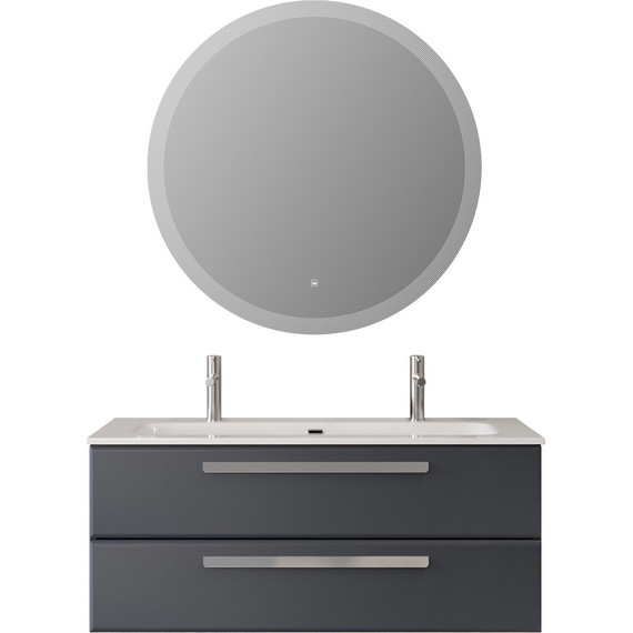 Тумба подвесная с раковиной Cezares ECO-CER-N-1200-2C-SO-GR-P 120 см (раковина CZR-8073-120-1-2) grafito фото 13