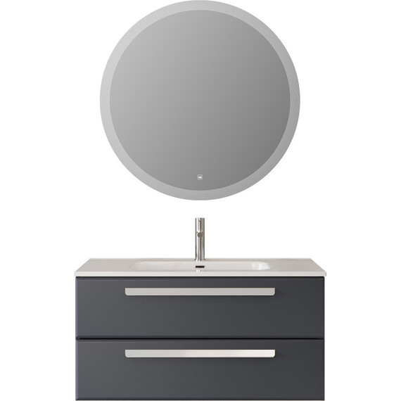 Тумба подвесная с раковиной Cezares ECO-CER-N-1000-2C-SO-GR-P 100 см (раковина CZR-8095-100) grafito фото 7