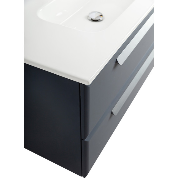 Тумба подвесная с раковиной Cezares ECO-CER-N-1000-2C-SO-GR-P 100 см (раковина CZR-8095-100) grafito фото 6