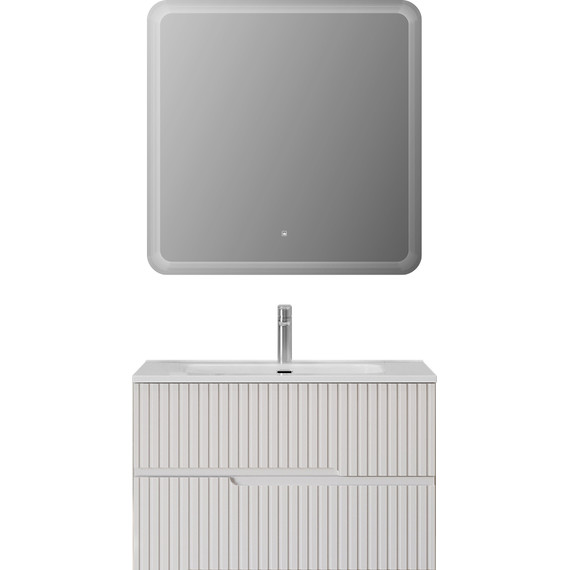 Тумба подвесная с раковиной Cezares DUET-N-800-2C-SO-BL 80 см (раковина CZR-8095-80) bianco lucido фото 8