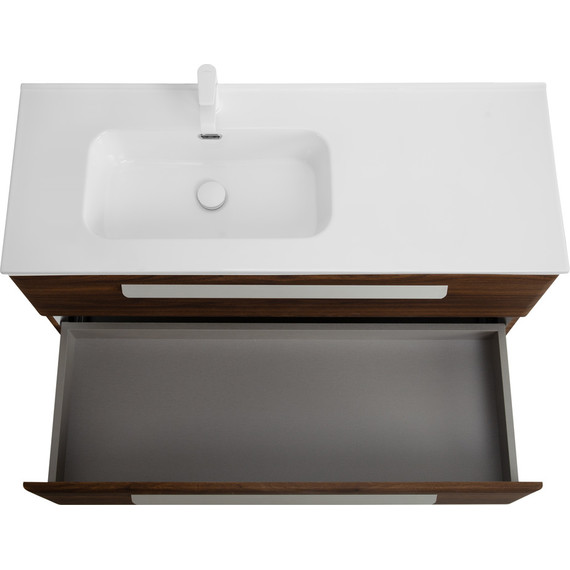 Тумба подвесная с раковиной Cezares ECO-CER-N-1200-2C-SO-NCS-P-L 120 см (раковина CZR-8095-120-L) орех шоколад софт фото 8