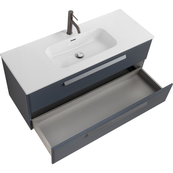 Тумба подвесная с раковиной Cezares ECO-CER-N-1200-2C-SO-GR-P 120 см (раковина CZR-8095-120) grafito фото 3