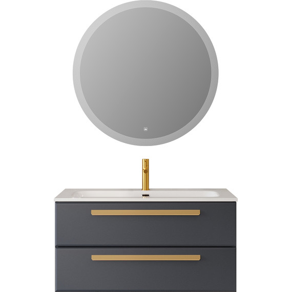 Тумба подвесная с раковиной Cezares ECO-CER-N-1000-2C-SO-GR-P 100 см (раковина CZR-8073-100) grafito фото 14