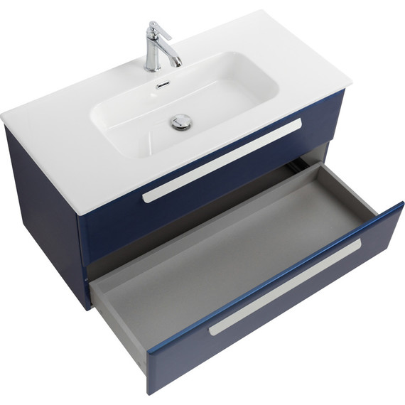 Тумба подвесная с раковиной Cezares ECO-CER-N-1000-2C-SO-SPF-P 100 см (раковина CZR-8095-100) sapfiro фото 3