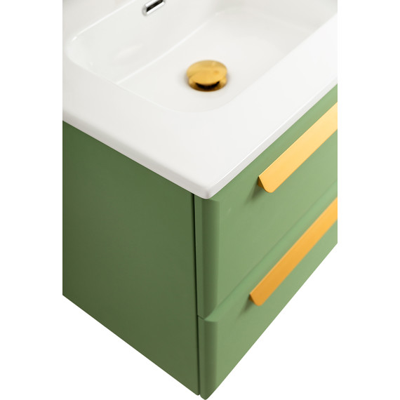 Тумба подвесная с раковиной Cezares ECO-CER-N-1200-4C-SO-2-PS-P 120 см (раковина CZR-8095-120-2) фисташковый софт фото 7