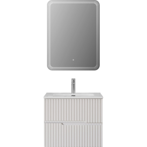 Тумба подвесная с раковиной Cezares DUET-N-700-2C-SO-BL 70 см (раковина CZR-8095-70) bianco lucido фото 7