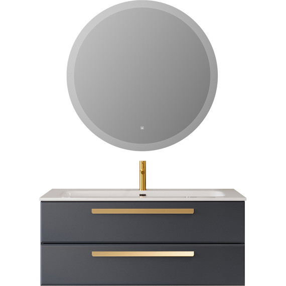 Тумба подвесная с раковиной Cezares ECO-CER-N-1200-2C-SO-GR-P 120 см (раковина CZR-8073-120) grafito фото 14