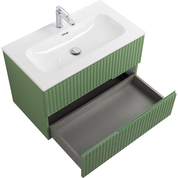 Тумба подвесная с раковиной Cezares DUET-N-800-2C-SO-PS-P 80 см (раковина CZR-8073-80) фисташковый софт - 3 Тумба подвесная с раковиной Cezares DUET-N-800-2C-SO-PS-P 80 см (раковина CZR-8073-80) фисташковый софт фото 3