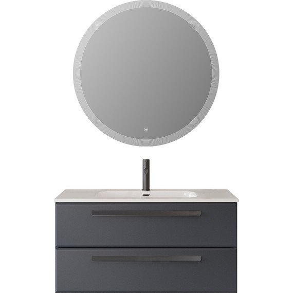 Тумба подвесная с раковиной Cezares ECO-CER-N-1000-2C-SO-GR-P 100 см (раковина CZR-8095-100) grafito фото 14