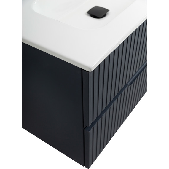 Тумба подвесная с раковиной Cezares DUET-N-800-2C-SO-GR-P 80 см (раковина CZR-8095-80) grafito фото 7