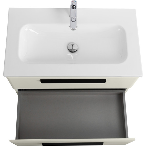 Тумба подвесная с раковиной Cezares ECO-CER-N-800-2C-SO-AS-P 80 см (раковина CZR-8073-80) альпака брашированная фото 6