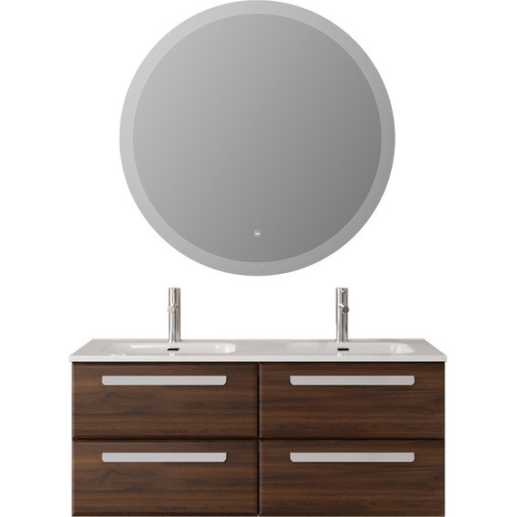 Тумба подвесная с раковиной Cezares ECO-CER-N-1200-4C-SO-2-NCS-P 120 см (раковина CZR-8095-120-2) орех шоколад софт фото 9