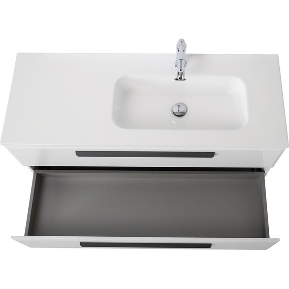 Тумба подвесная с раковиной Cezares ECO-CER-N-1200-2C-SO-BL-R 120 см (раковина CZR-8095-120-R) bianco lucido фото 6