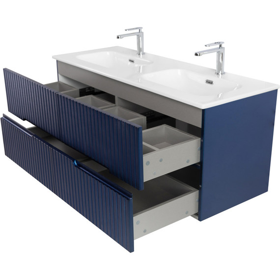 Тумба подвесная с раковиной Cezares DUET-N-1200-4C-SO-2-SPF-P 120 см (раковина CZR-8095-120-2) sapfiro - 4 Тумба подвесная с раковиной Cezares DUET-N-1200-4C-SO-2-SPF-P 120 см (раковина CZR-8095-120-2) sapfiro фото 4