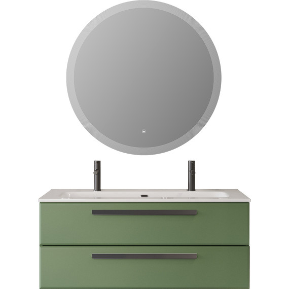 Тумба подвесная с раковиной Cezares ECO-CER-N-1200-2C-SO-PS-P 120 см (раковина CZR-8073-120-1-2) фисташковый софт фото 8